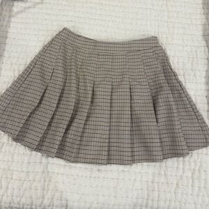 Plaid Pleated Mini Skirt